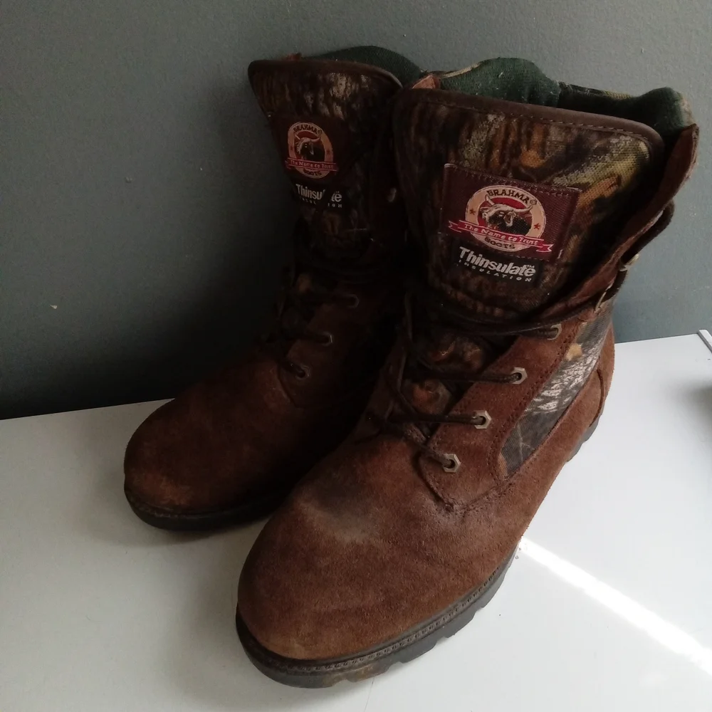 Brahma Mens Thinsulate Camo Boots Lace Up Suede Leather‎ Size 11
